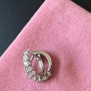 Elegant Moissanite Diamond Sterling Silver 2mm Hoop Earrings